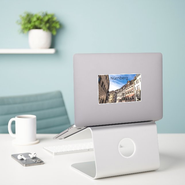 Nürnberg Cityscape Bavaria Tyskland Souvenir Klistermärken (Laptop På Skrivbordet)