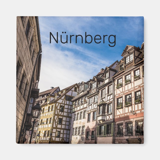 Nürnberg Cityscape Bavaria Tyskland Souvenir Magnet (Framsidan)