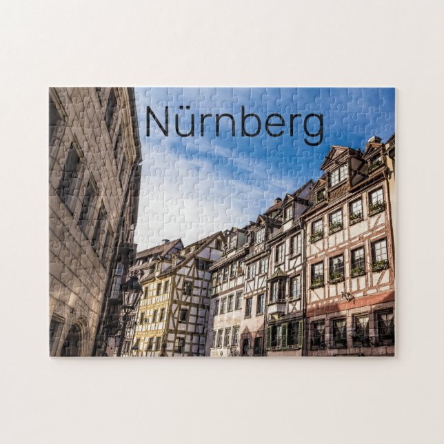 Nürnberg Cityscape Bavaria Tyskland Souvenir Pussel (Horisontell)
