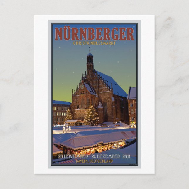 Nürnberg Frauenkirche & Christkindlmarkt Vykort (Framsida)