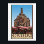 Nürnberg - Frauenkirche Vykort<br><div class="desc">Frauenkirche (vår Dam kyrka) på marknadsdagen i Nürnberg,  Bayern,  Tyskland</div>
