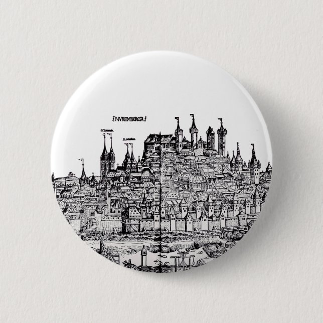 Nürnberg medeltida stad i Tyskland Knapp (Framsida)