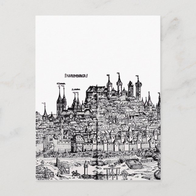 Nürnberg Medieval City i Tysklanda Vykort (Framsida)