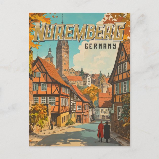 Nürnberg Tyskland - Classic Bavarian Vykort (Framsida)
