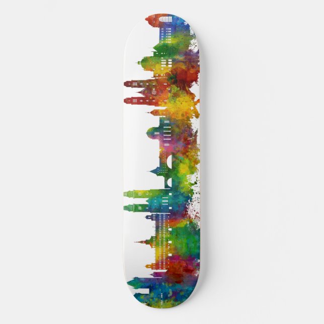 Nürnberg Tyskland Skyline Mini Skateboard Bräda 18,5 Cm (Framsida)