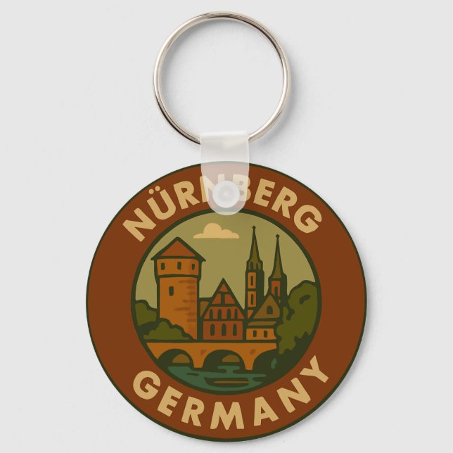 Nürnberg Tyskland Stad Konst Nyckelring (Framsida)