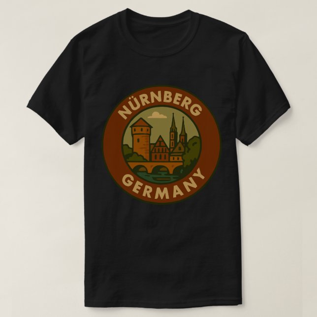 Nürnberg Tyskland Stad Konst T Shirt (Design framsida)