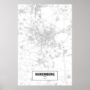 Nürnberg, Tyskland (svart på vitt) Poster