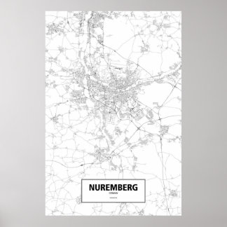 Nürnberg, Tyskland (svart på vitt) Poster