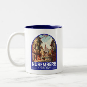 Nürnberg Tyskland Travel Art Vintage Två-Tonad Mugg