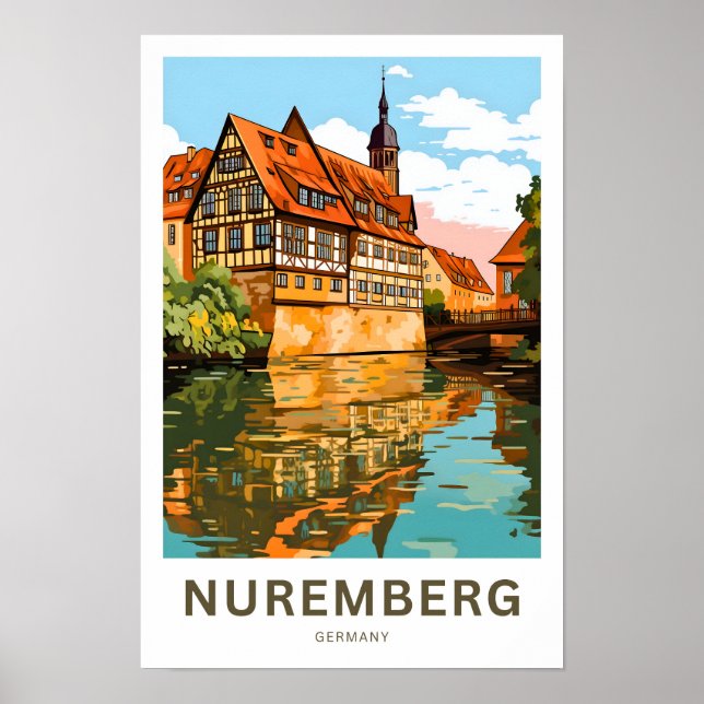 Nürnberg Tyskland Travel Print Poster (Framsidan)