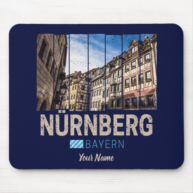 Nürnberg Vintage Bayern Tyskland Souvenir Musmatta (Framsidan)