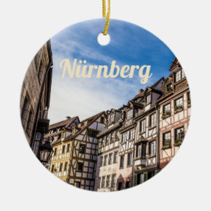 Nürnberg Weissgerbergasse Nürnberg Bavaria Germa Julgransprydnad Keramik