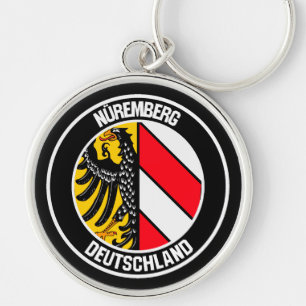 Nürnbergrundans emblem rund silverfärgad nyckelring