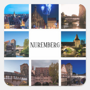 Nürnbergslandskap Fyrkantigt Klistermärke