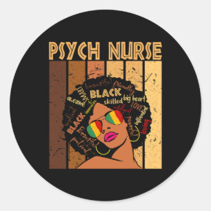 Nurse Afro African American Women Black History Mo Runt Klistermärke