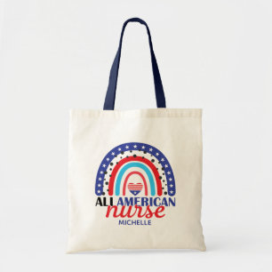 Nurse All American Flagga Rainbow Namn Tygkasse