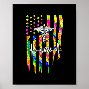 Nurse American Flagga USA flagga Patriotic Nurse Poster
