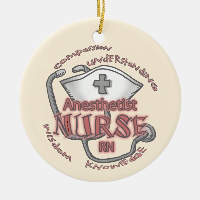 Nurse Anesthetist Axiom Julgransprydnad Keramik (Framsidan)