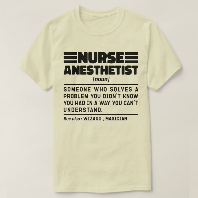 Nurse Anesthetist Noun Nursing Specialist Funny T Shirt (Design framsida)