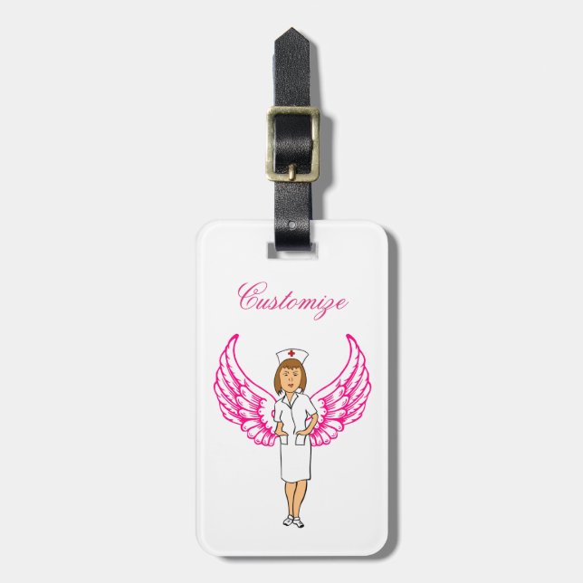 Nurse Angel Vingar Thunder_Cove Bagagebricka (Vertikal Framsida)