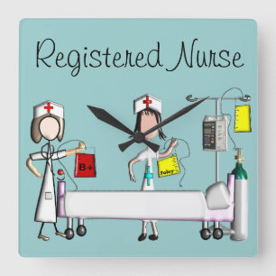 Nurse Art Clock "Sjukhusrummet" Fyrkantig Klocka