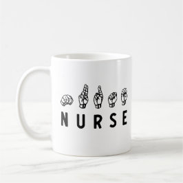 Nurse ASL-handskyltspråk Nursing Grad RN-gåvor Kaffemugg
