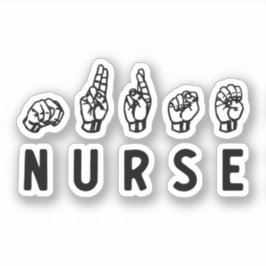 Nurse ASL-handskyltspråk Nursing Grad RN-gåvor Klistermärken