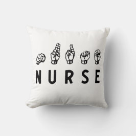 Nurse ASL-handskyltspråk Nursing Grad RN-gåvor Kudde