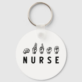 Nurse ASL-handskyltspråk Nursing Grad RN-gåvor Nyckelring