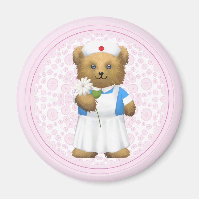 Nurse Bear - Nalle Magnet (Framsidan)