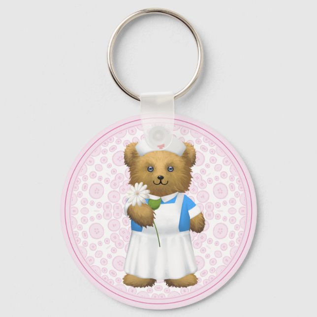 Nurse Bear - Nalle Nyckelring (Framsida)