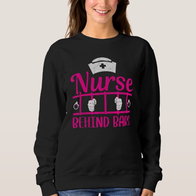 Nurse Behind Bars Correctional Nurse T Shirt (Framsida)