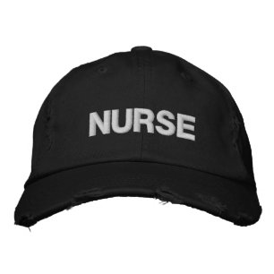 Nurse Black Broderad Keps