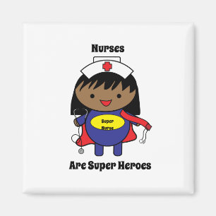 Nurse Black Kawaii Toppen Hero Personalize Magnet
