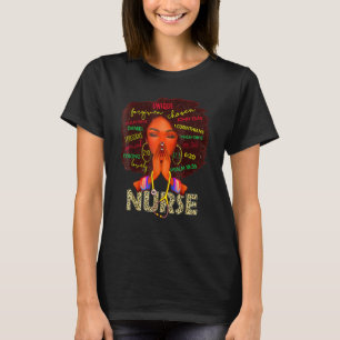 Nurse Black Woman Magic Afro Melanin Queen Black H T Shirt