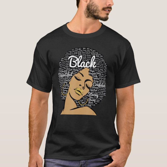 Nurse Black Woman Magic Afro Melanin Queen Black H T Shirt (Framsida)