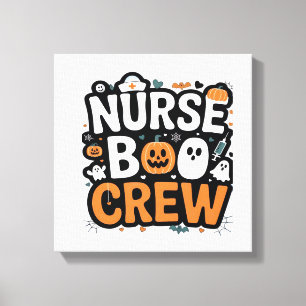 Nurse Boo Crew Halloween Sjukvårdshjälte Kuslig Canvastryck