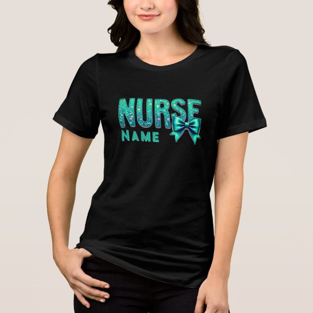 NURSE Bow Design – Elegant Nurse Custom Shirt T Shirt (Framsida)