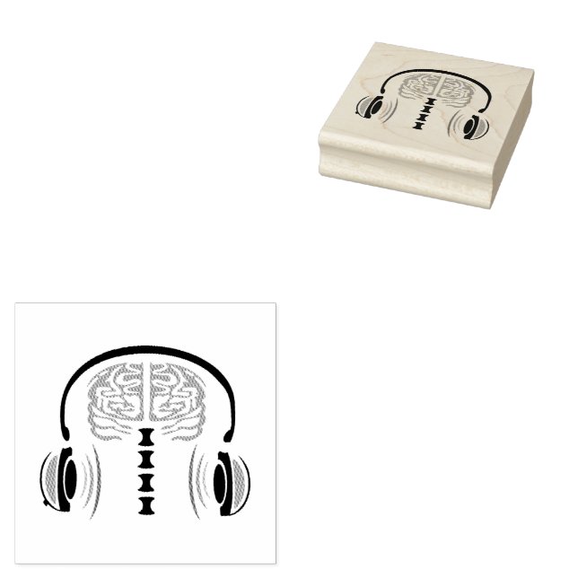 Nurse Brain Grått Listning till Sång Stämpel (Stämplad)