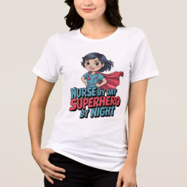 Nurse By Day Superhero By Night Funny Nurse Women  T Shirt