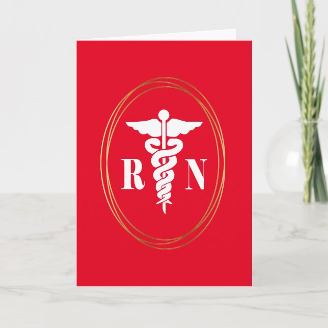 Nurse Caduceus Greeting Card Kort (Framsida)