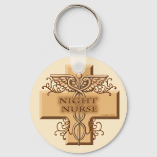 Nurse Caduceus Keychain Nyckelring