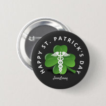 Nurse Caduceus Medical Grönt Shamrock St Patrick