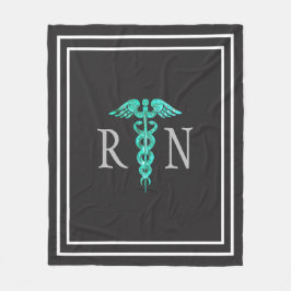 Nurse Caduceus Medium Fleece Blanket