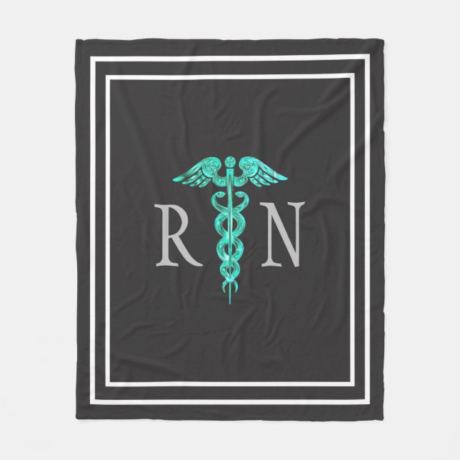 Nurse Caduceus Medium Fleece Blanket (Framsidan)