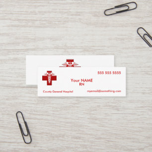 Nurse Caduceus Mini Visitkort