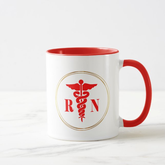 Nurse Caduceus Symbol Mugg (Höger)