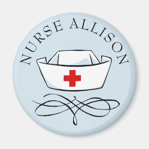 Nurse Cap, lägg till Namn Magnet
