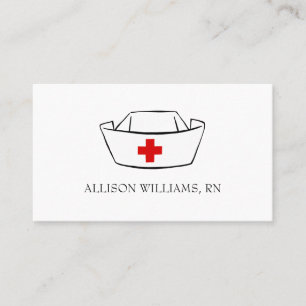 Nurse Cap Monogrammed Namn White Professionell Visitkort
